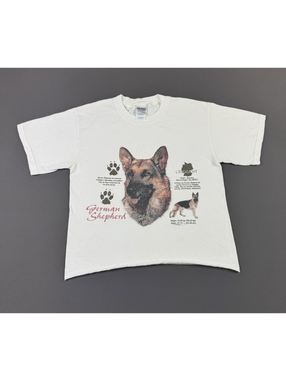 Vintage Y2K German Shepherd Dog Art Cute Animal Crop Top Shirt Womens Small T